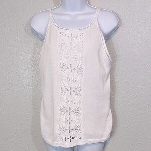 Lauren Ralph Lauren White Crochet Tank